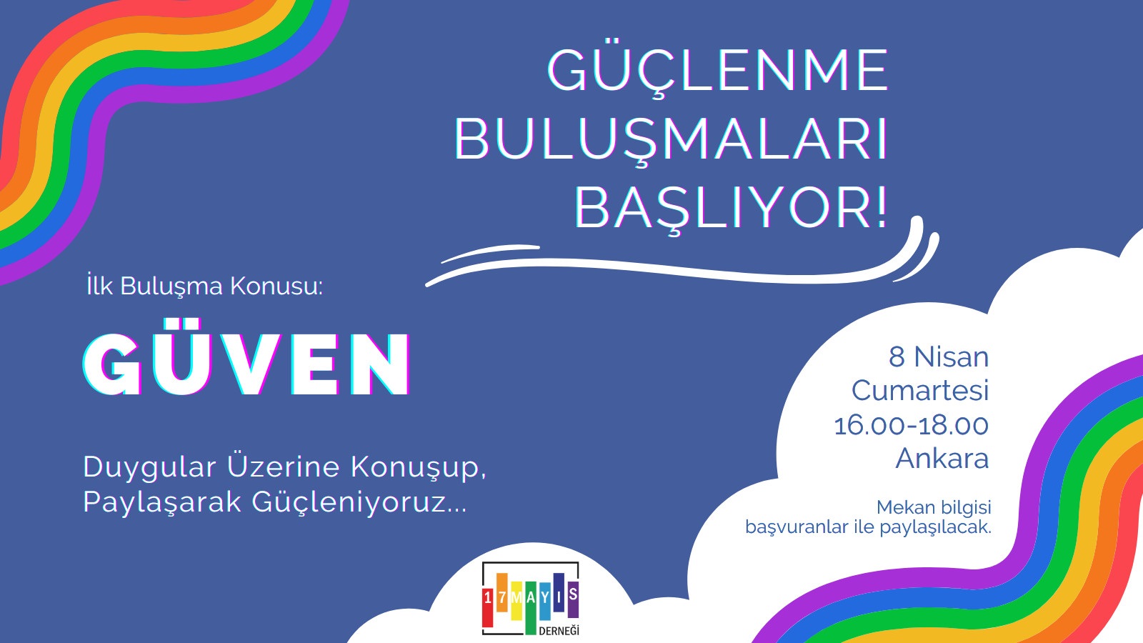 17 Mayıs Derneği’nin “Güçlenme Buluşmaları” başlıyor Kaos GL - LGBTİ+ Haber Portalı