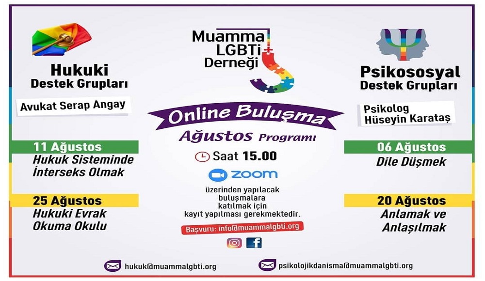 Ağustos’u Muamma’nın online etkinlikleri ile karşıla Kaos GL - LGBTİ+ Haber Portalı