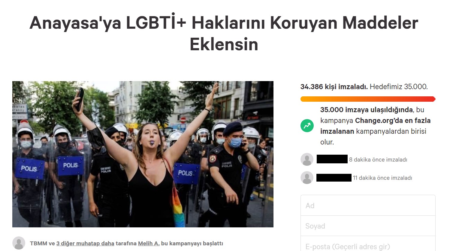 “Anayasa'ya LGBTİ+ Haklarını Koruyan Maddeler Eklensin” imza kampanyası Kaos GL - LGBTİ+ Haber Portalı