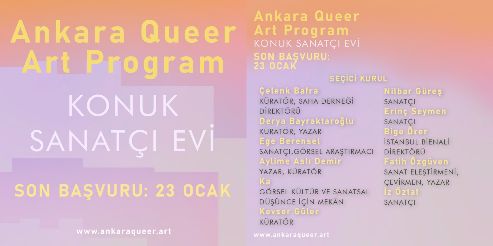 Ankara Queer Sanat Programı – Konuk Sanatçı Evi’ne başvuru için son 3 gün! | Kaos GL - LGBTİ+ Haber Portalı Haber