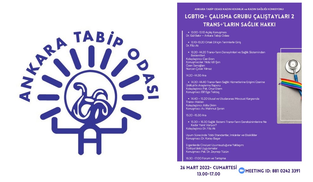 Ankara Tabip Odası’ndan “Trans+'ların Sağlık Hakkı Çalıştayı”na çağrı | Kaos GL - LGBTİ+ Haber Portalı Haber