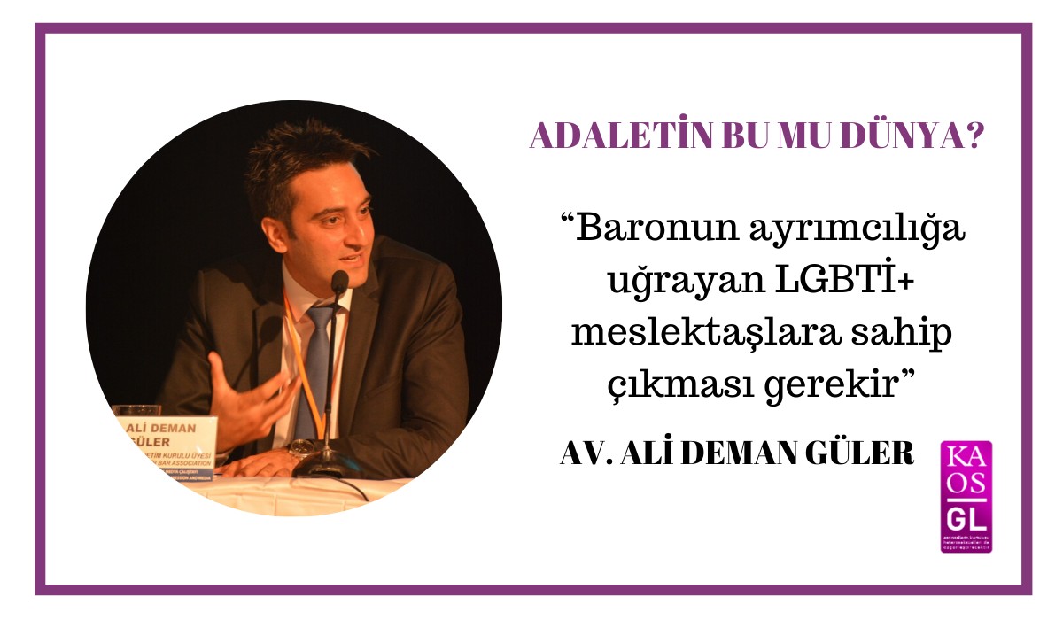 “Baronun ayrımcılığa uğrayan LGBTİ+ meslektaşlara sahip çıkması gerekir” | Kaos GL - LGBTİ+ Haber Portalı Haber