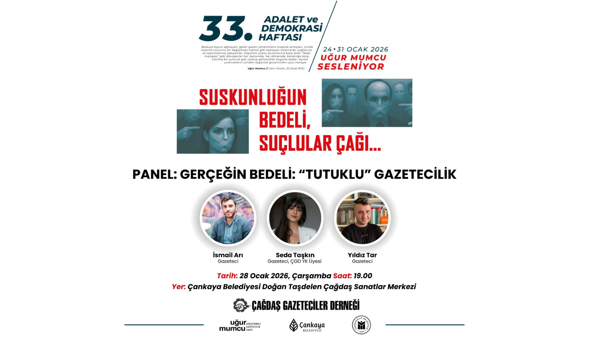 ÇGD’den panel: “Gerçeğin Bedeli: ‘Tutuklu’ Gazetecilik” Kaos GL - LGBTİ+ Haber Portalı