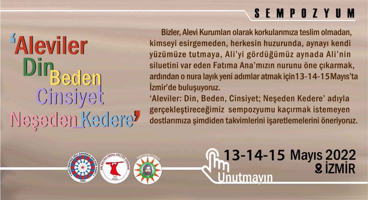 Demokratik Alevi Hareketi’nden ‘Din, Beden, Cinsiyet; Neşeden Kedere’ sempozyumu | Kaos GL - LGBTİ+ Haber Portalı Haber