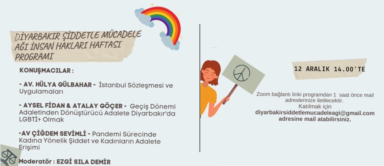 Diyarbakır Şiddetle Mücadele Ağı’ndan İnsan Hakları Haftası programı | Kaos GL - LGBTİ+ Haber Portalı Haber