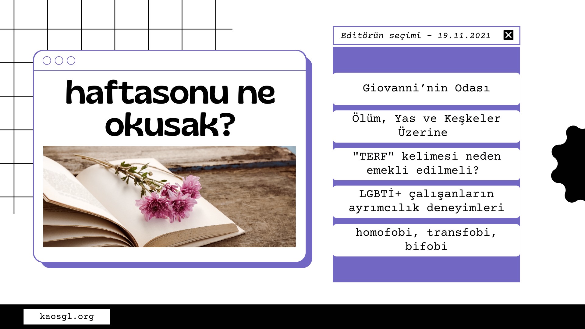 Editörün seçimi – 19 Kasım 2021 | Kaos GL - LGBTİ+ Haber Portalı