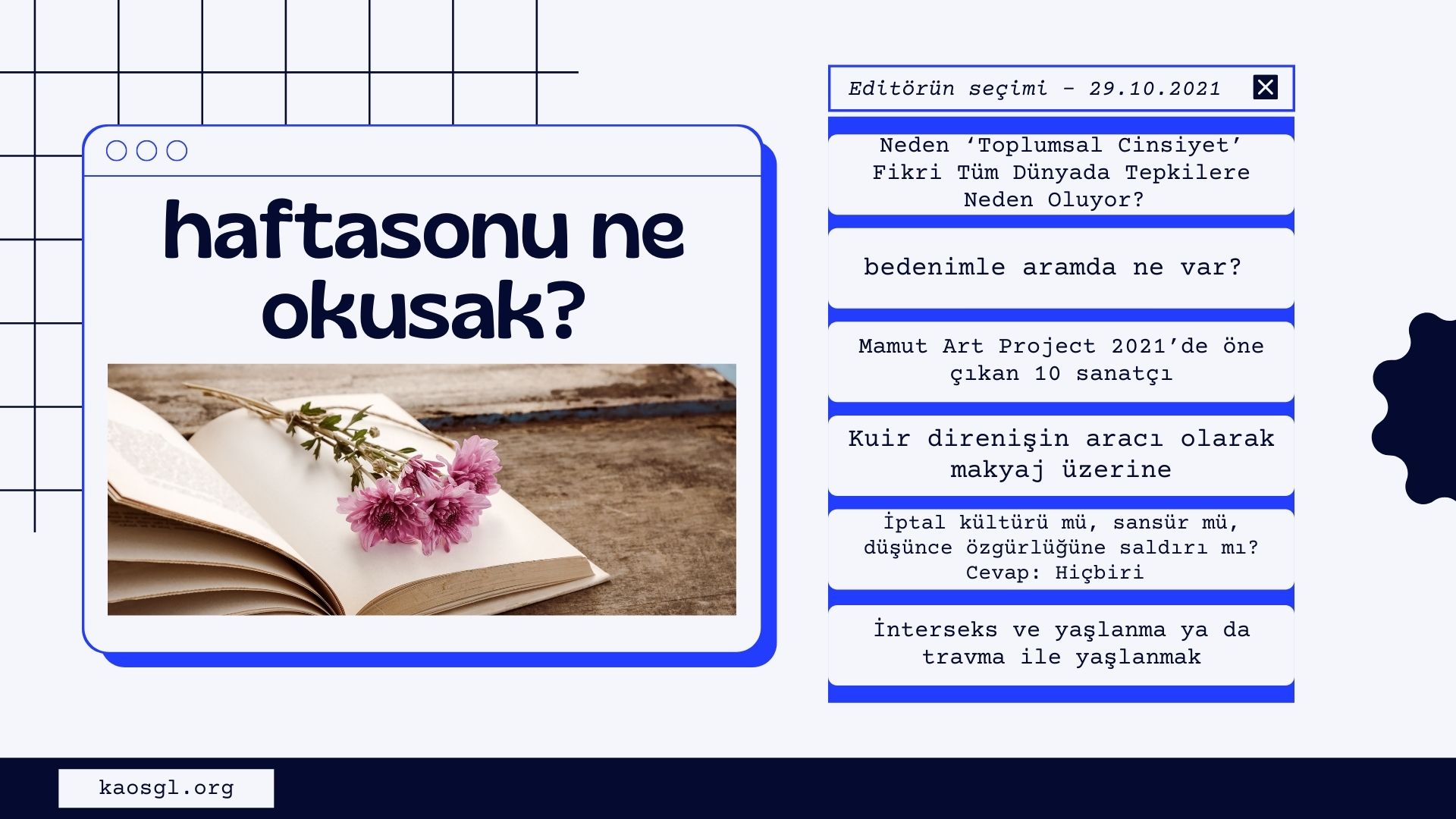 Editörün seçimi – 29 Ekim 2021 | Kaos GL - LGBTİ+ Haber Portalı