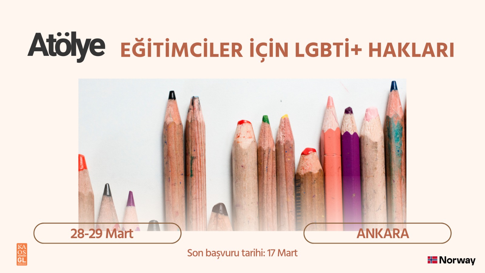 Eğitimciler İçin LGBTİ+ Hakları Atölyesi, 28-29 Mart’ta Ankara’da! | Kaos GL - LGBTİ+ Haber Portalı