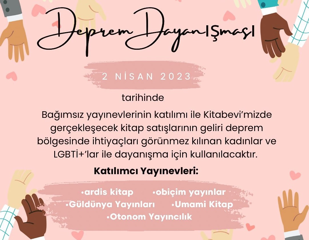 Frankeştayn Kitabevi’nden deprem dayanışması etkinliği | Kaos GL - LGBTİ+ Haber Portalı Haber