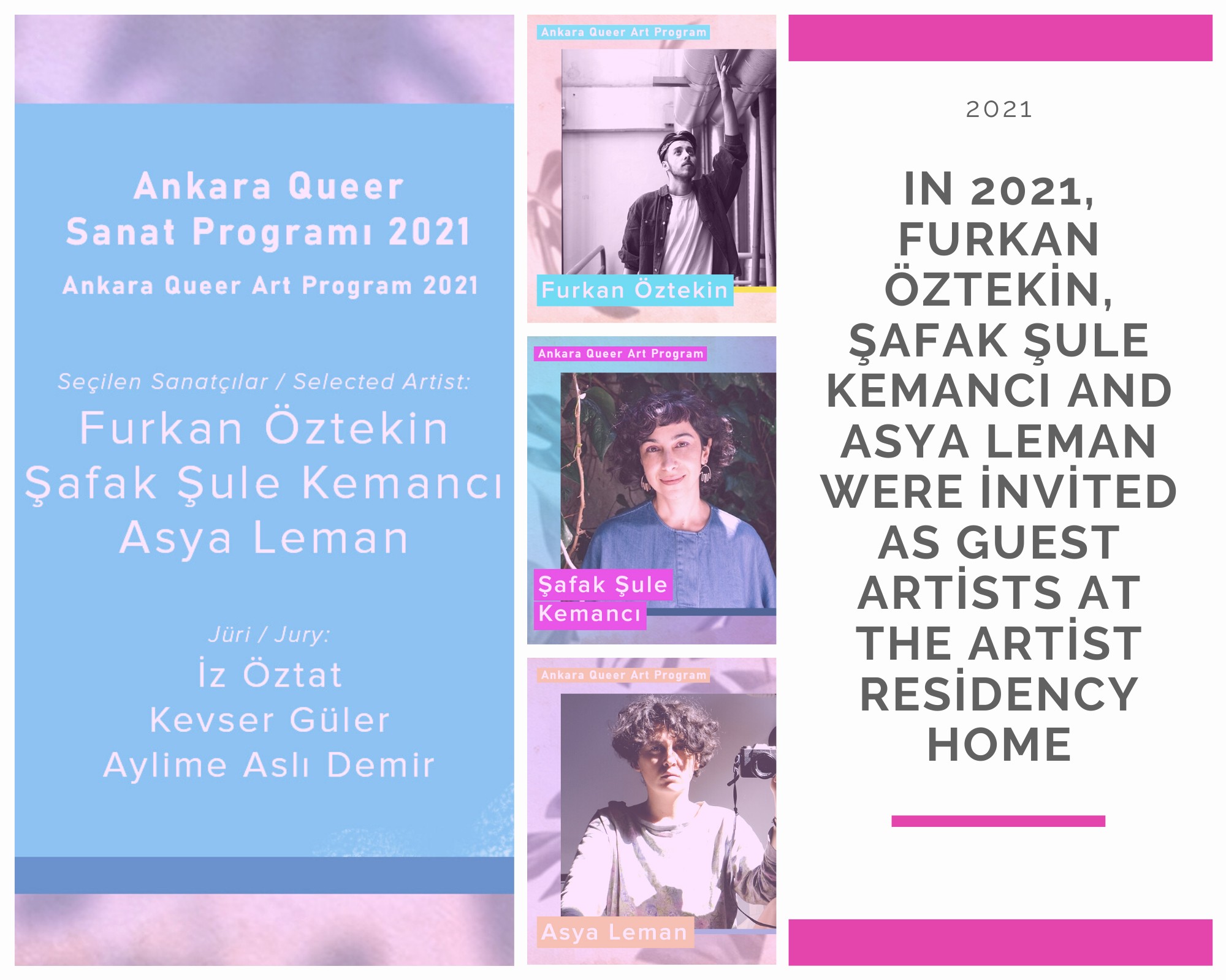 Furkan Öztekin, Şafak Şule Kemancı and Asya Leman invited to Ankara Queer Art Program Artist Residency | Kaos GL - News Portal for LGBTI+ News
