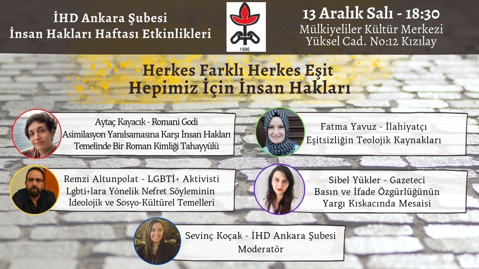 “Herkes Farklı Herkes Eşit: Hepimiz için İnsan Hakları” paneli 13 Aralık’ta Kaos GL - LGBTİ+ Haber Portalı