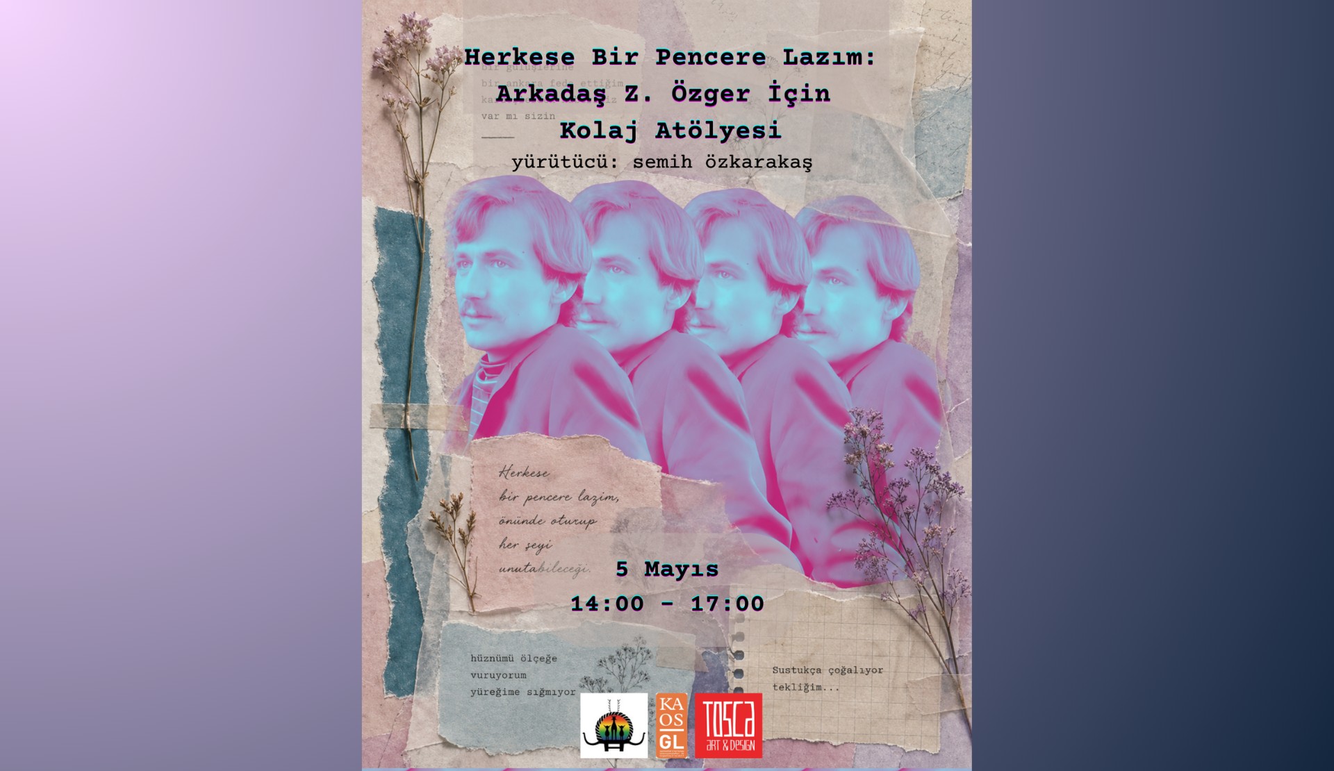 “Herkese Bir Pencere Lazım: Arkadaş Z. Özger İçin Kolaj Atölyesi” 5 Mayıs’ta Ankara’da! Kaos GL - LGBTİ+ Haber Portalı