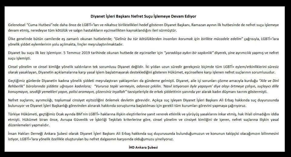 ihd-ankara-dan-diyanet-isleri-baskani-hakkinda-suc-duyurusu-1 ihd-ankara-dan-diyanet-isleri-baskani-hakkinda-suc-duyurusu-1