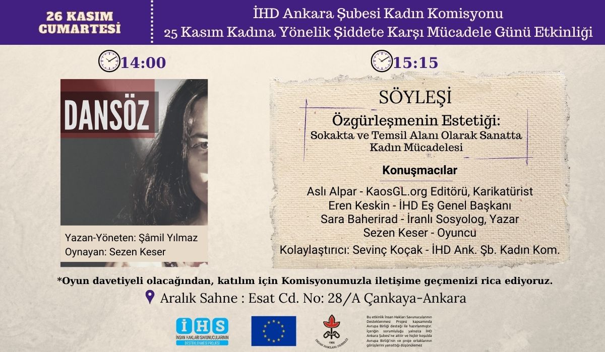 İHD Ankara Şube’den 25 Kasım etkinliği Kaos GL - LGBTİ+ Haber Portalı