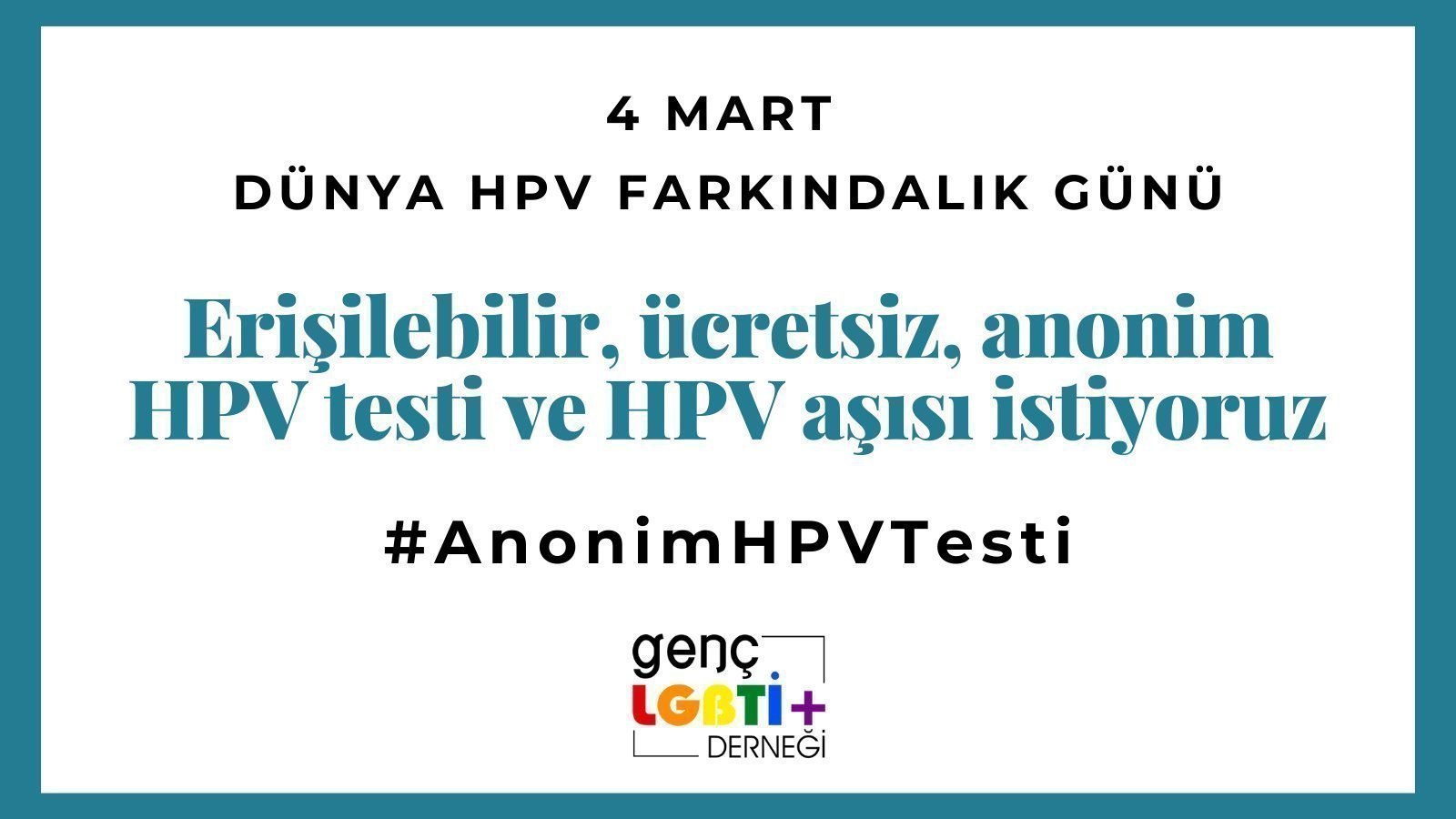 İkinci senesinde “Anonim HPV Test Merkezi İstiyoruz” kampanyası Kaos GL - LGBTİ+ Haber Portalı