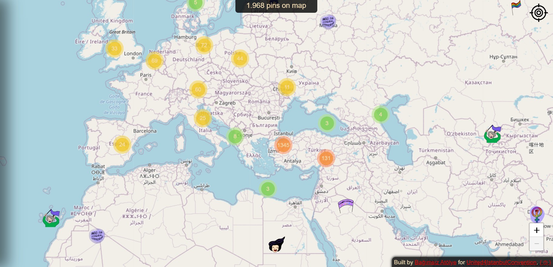 “İstanbul Sözleşmesi İçin Birlikte” kampanyasına 63 ülkeden katılım Kaos GL - LGBTİ+ Haber Portalı