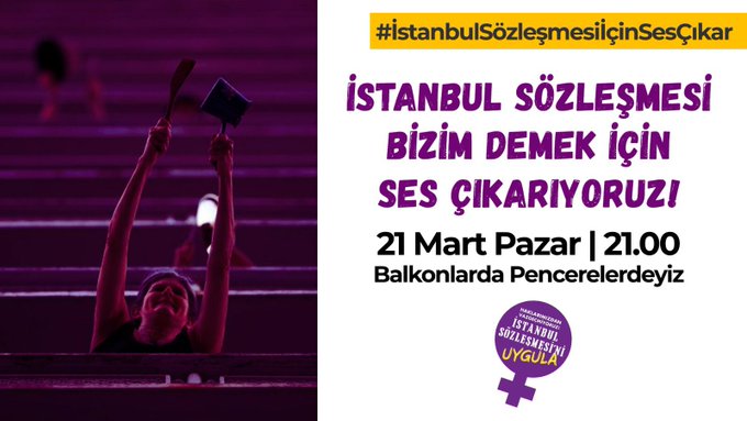 “İstanbul Sözleşmesi İçin Ses Çıkar” eylemi balkon ve pencerelerde! | Kaos GL - LGBTİ+ Haber Portalı Haber