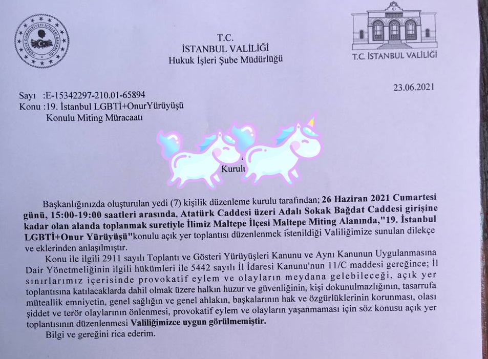 İstanbul Valiliği’nden yine aynı nakarat | Kaos GL - LGBTİ+ Haber Portalı Haber