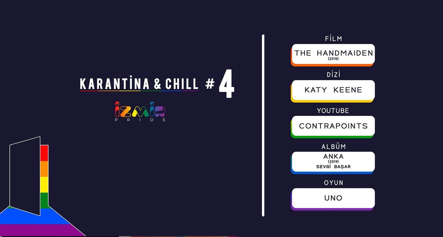 İzmir LGBTİ+ Onur Haftası’ndan “Karantina & Chill-4” | Kaos GL - LGBTİ+ Haber Portalı Haber