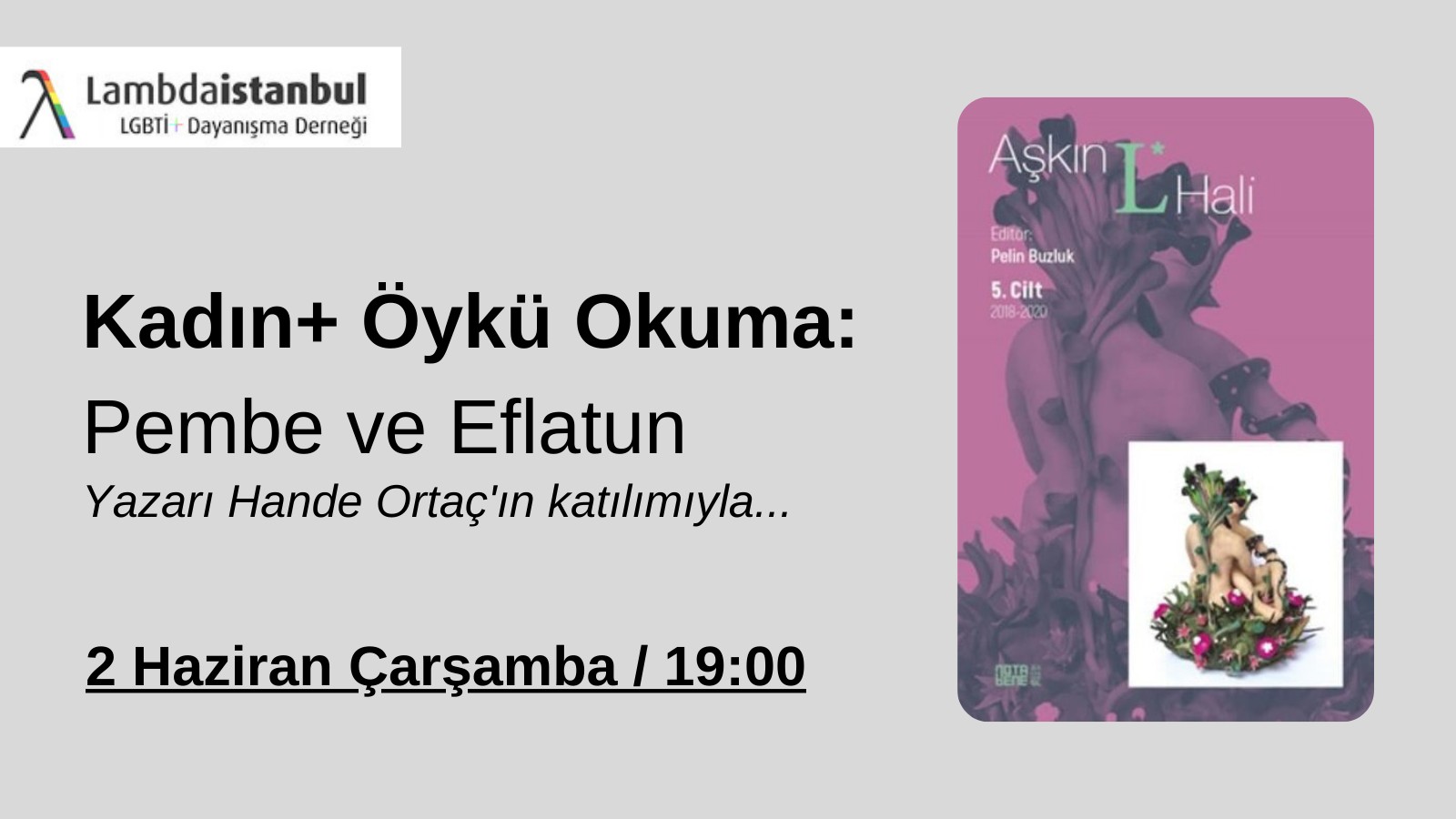 Kadın+ Öykü Okuma’da bu hafta: Pembe ve Eflatun | Kaos GL - LGBTİ+ Haber Portalı Haber