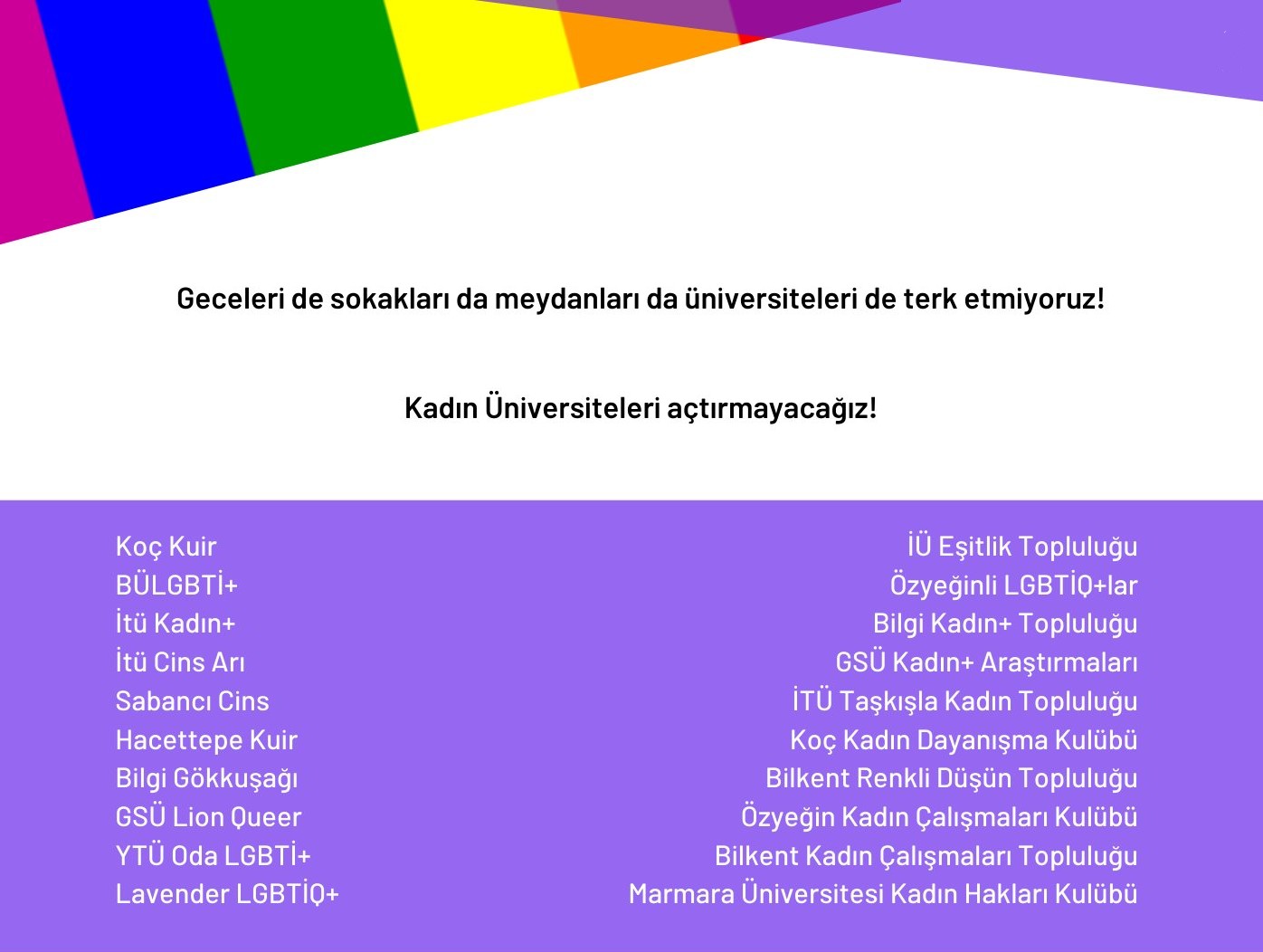 “Kadın üniversiteleri açtırmayacağız” Kaos GL - LGBTİ+ Haber Portalı