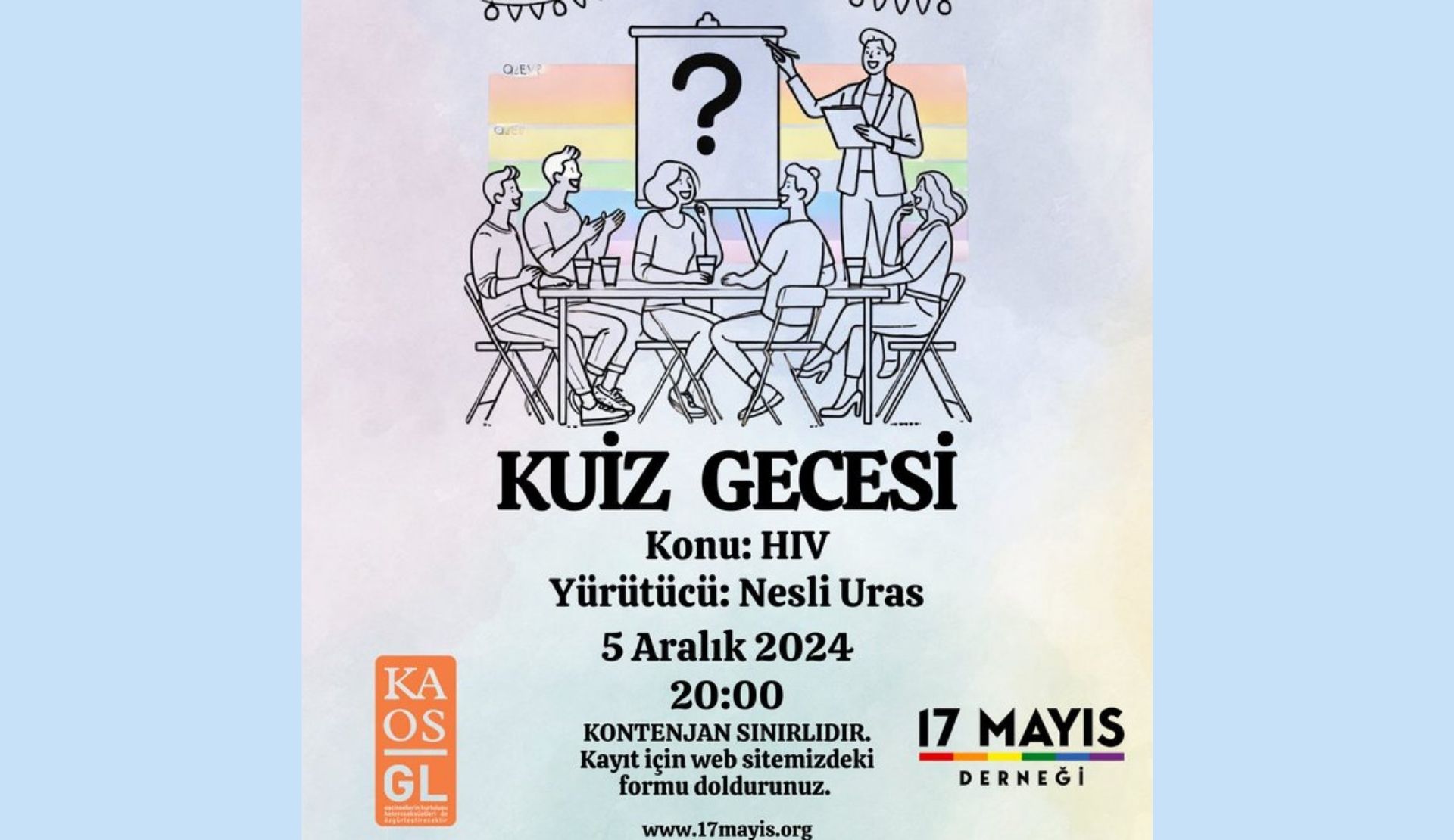 Kaos GL, 17 Mayıs ve Pozitif Alan’dan kuiz gecesi: 1 Aralık! | Kaos GL - LGBTİ+ Haber Portalı Haber