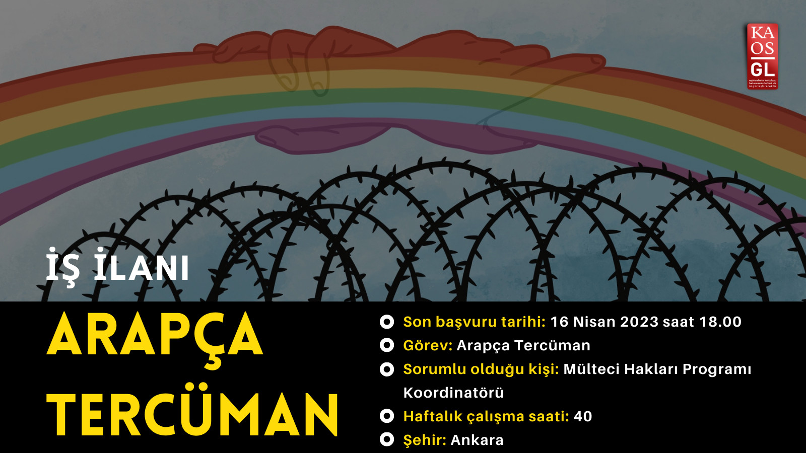Kaos GL Arapça tercüman iş ilanına başvurular için ek süre Kaos GL - LGBTİ+ Haber Portalı