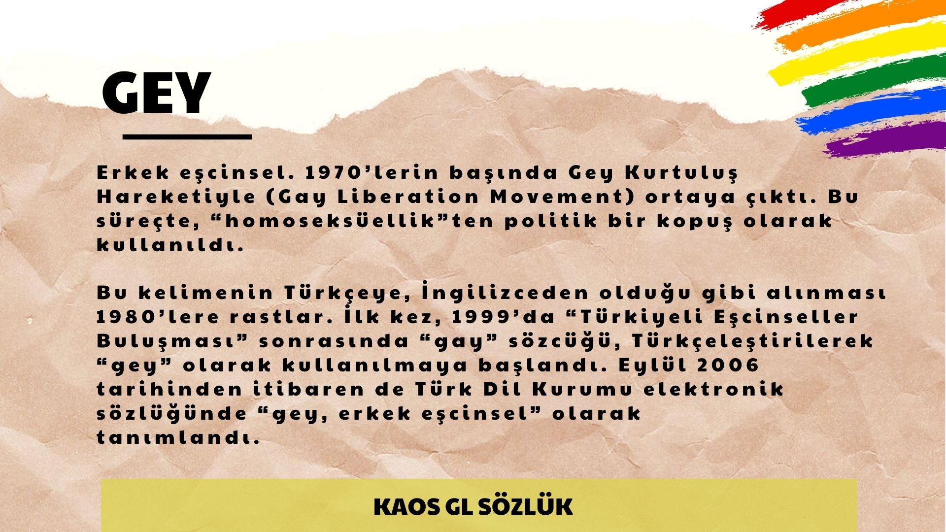 Kaos GL Sözlük: Gey | Kaos GL - LGBTİ+ Haber Portalı