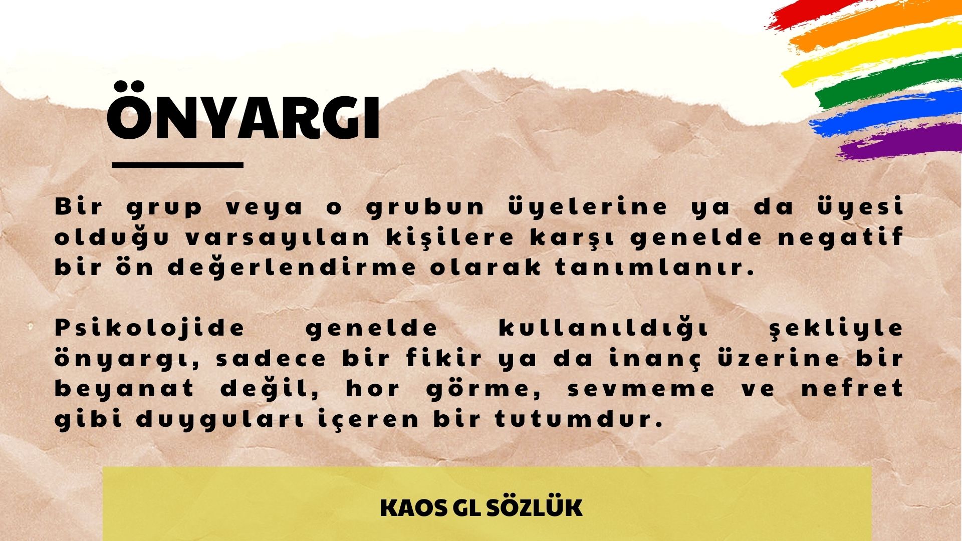 Kaos GL Sözlük: Önyargı | Kaos GL - LGBTİ+ Haber Portalı Haber