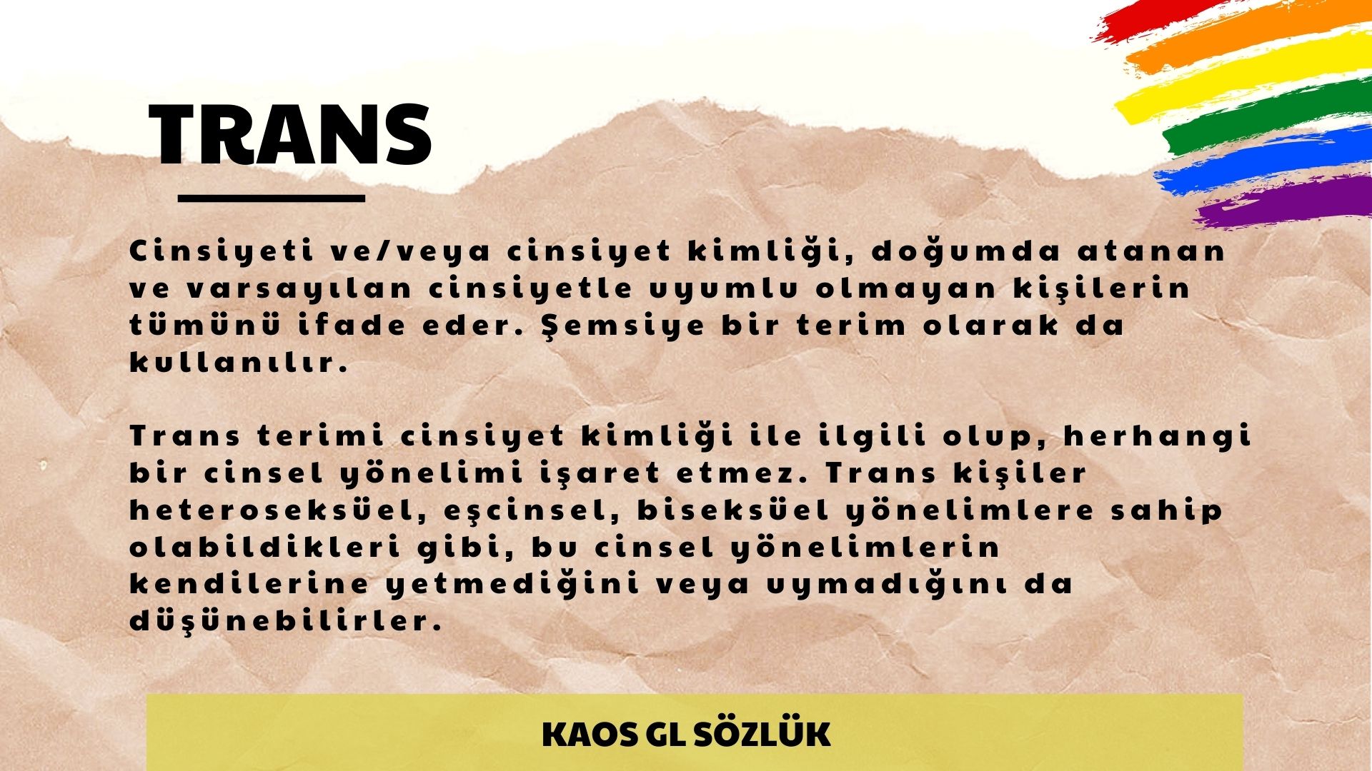 Kaos GL Sözlük: Trans | Kaos GL - LGBTİ+ Haber Portalı