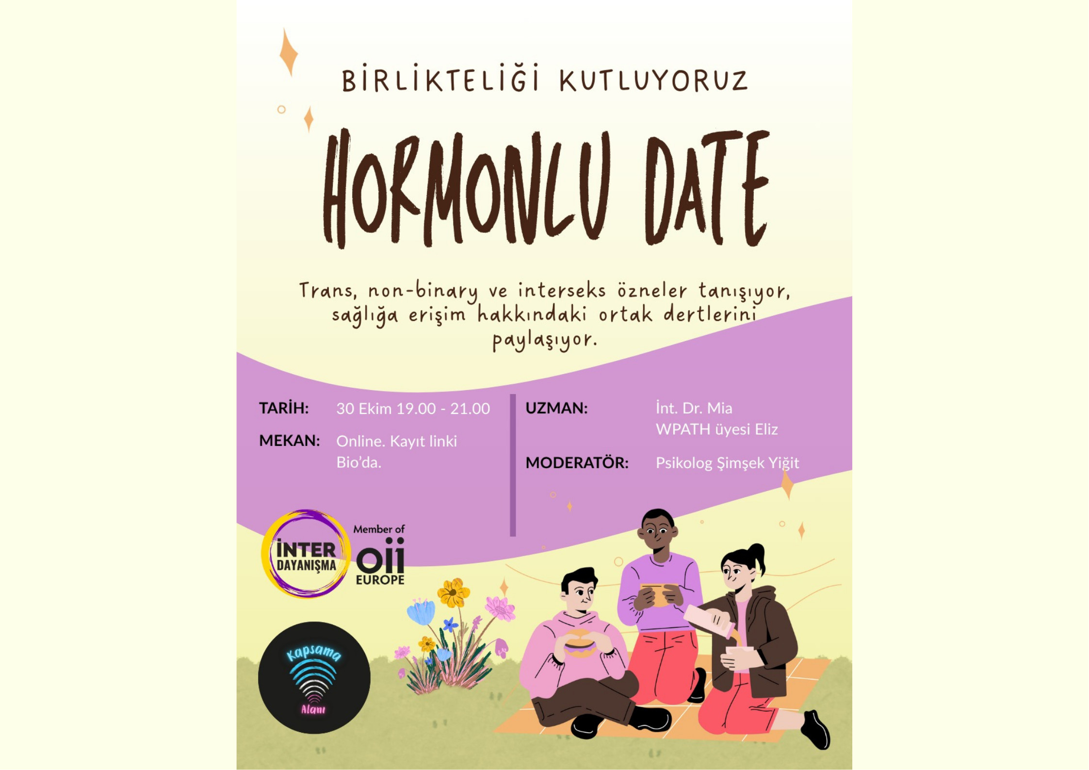 Kapsama Alanı ve İnter Dayanışma’dan etkinlik: “Hormonlu Date” Kaos GL - LGBTİ+ Haber Portalı