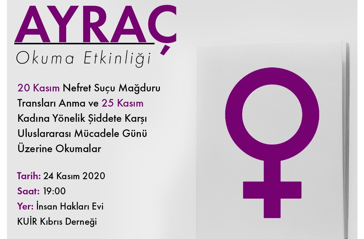 Kuir Kıbrıs’tan 20 ve 25 Kasım okumaları | Kaos GL - LGBTİ+ Haber Portalı Haber