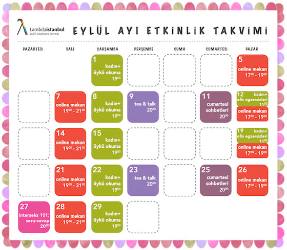 Lambdaistanbul’da Eylül etkinlikleri | Kaos GL - LGBTİ+ Haber Portalı Haber