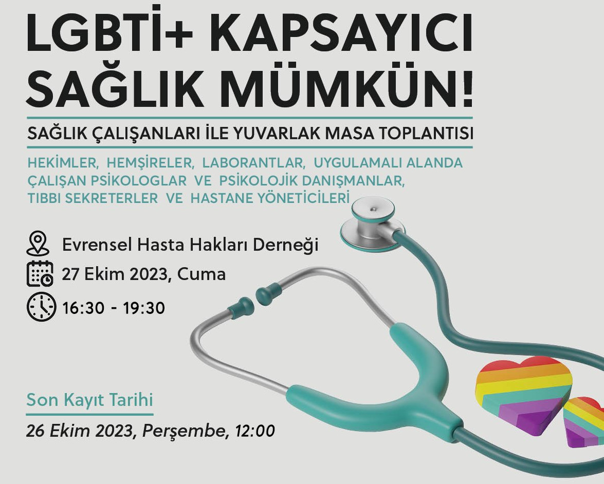 “LGBTİ+ haklarına destek olmak ve daha kapsayıcı sağlık hizmetleri inşa etmek için bu önemli etkinliğe katılın” Kaos GL - LGBTİ+ Haber Portalı