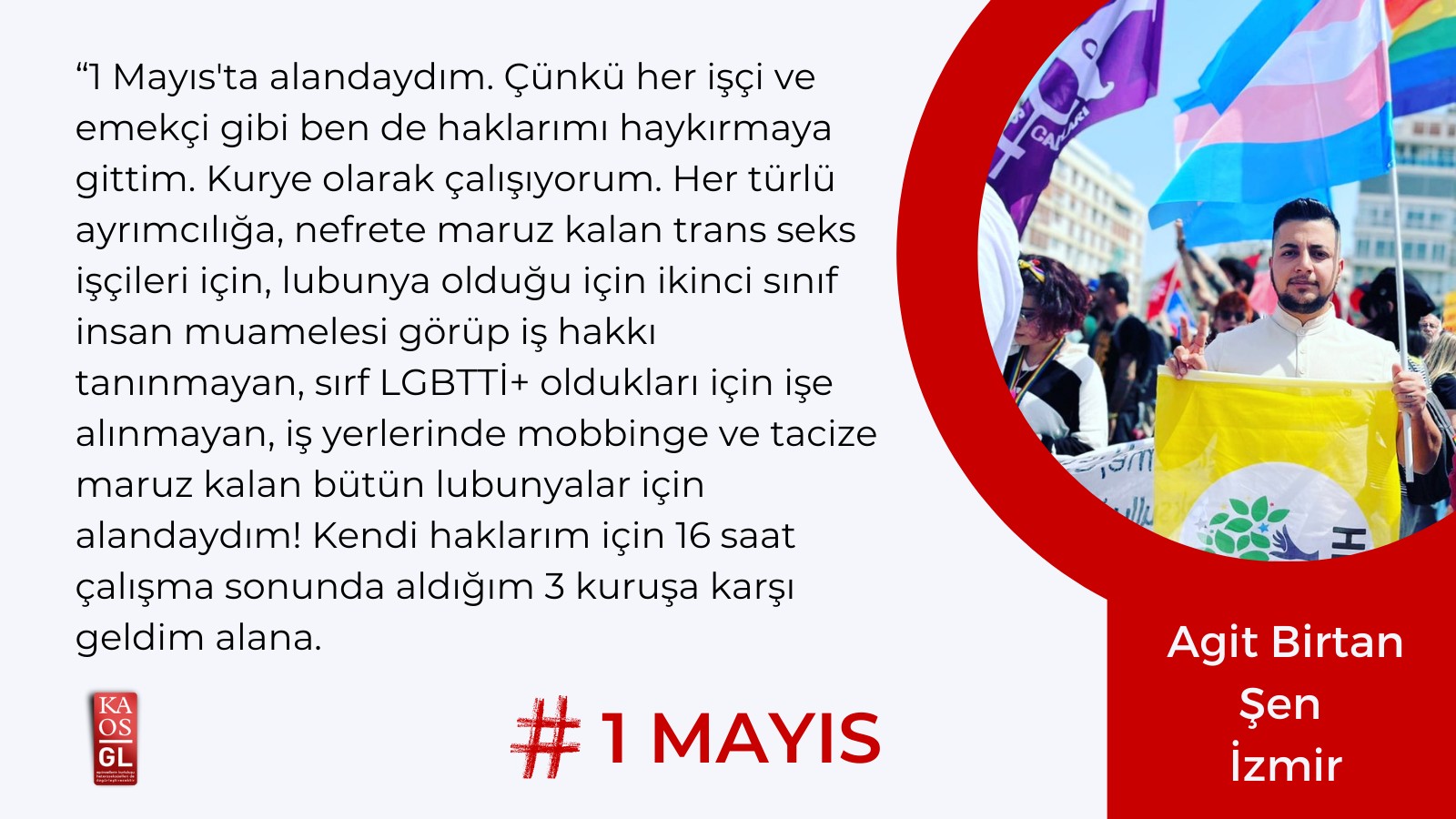 LGBTİ+’lar 1 Mayıs alanlarından bildiriyor: Haklarımı haykırmaya gittim! | Kaos GL - LGBTİ+ Haber Portalı Haber