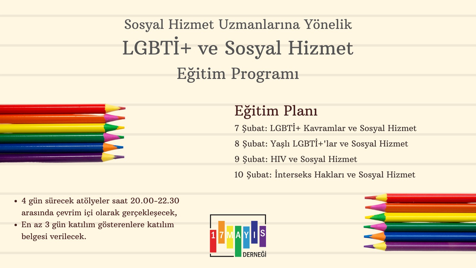 LGBTİ+ ve sosyal hizmet eğitim programına kayıtlar başladı! | Kaos GL - LGBTİ+ Haber Portalı Haber