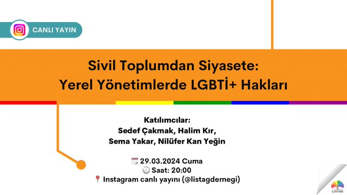 LİSTAG’dan "Sivil Toplumdan Siyasete: Yerel Yönetimlerde LGBTİ+ Hakları" yayını! Kaos GL - LGBTİ+ Haber Portalı