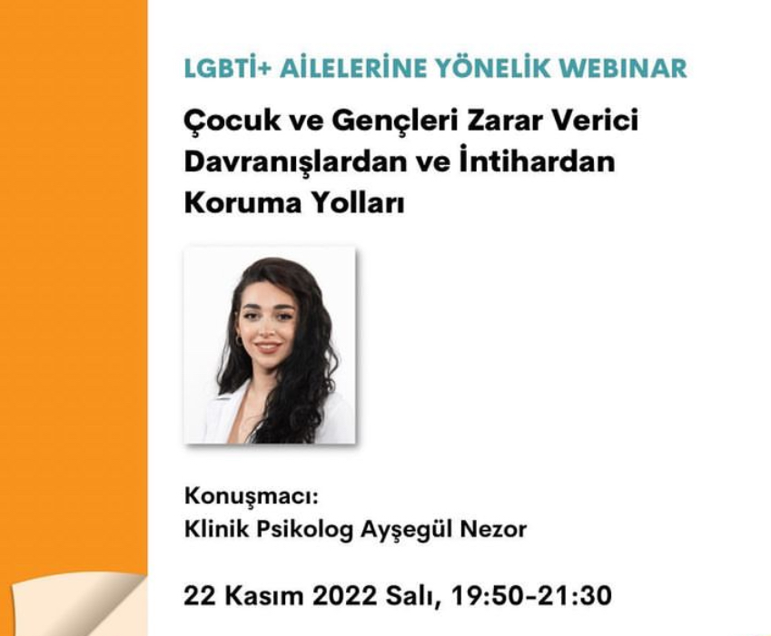 LİSTAG’dan “Çocuk ve gençleri zarar verici davranışlardan ve intihardan koruma yolları” webinarı | Kaos GL - LGBTİ+ Haber Portalı Haber