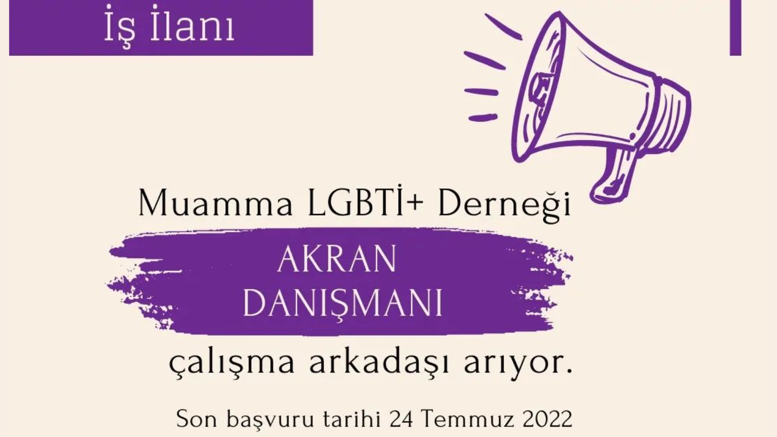 Muamma LGBTİ+ akran danışmanı çalışma arkadaşını arıyor | Kaos GL - LGBTİ+ Haber Portalı Haber