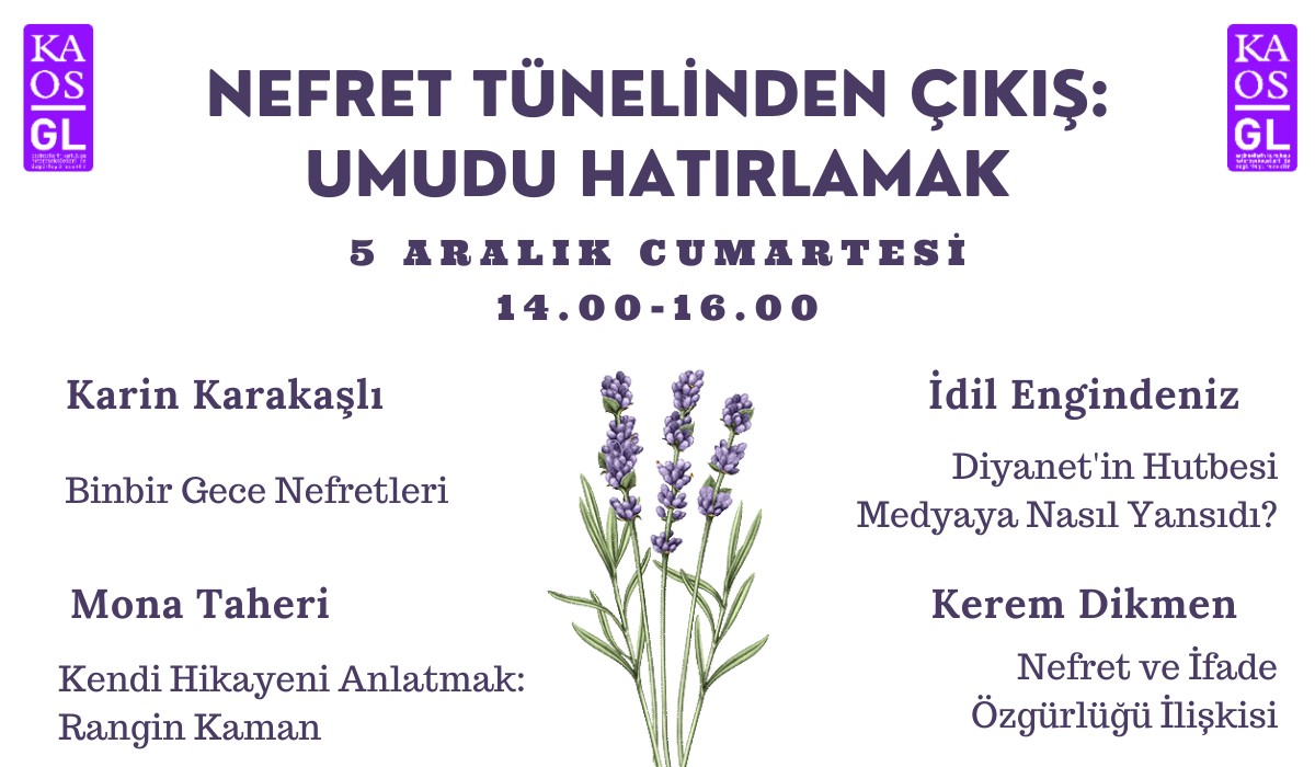 “Nefret Tünelinden Çıkış: Umudu Hatırlamak” paneline davetlisiniz! | Kaos GL - LGBTİ+ Haber Portalı