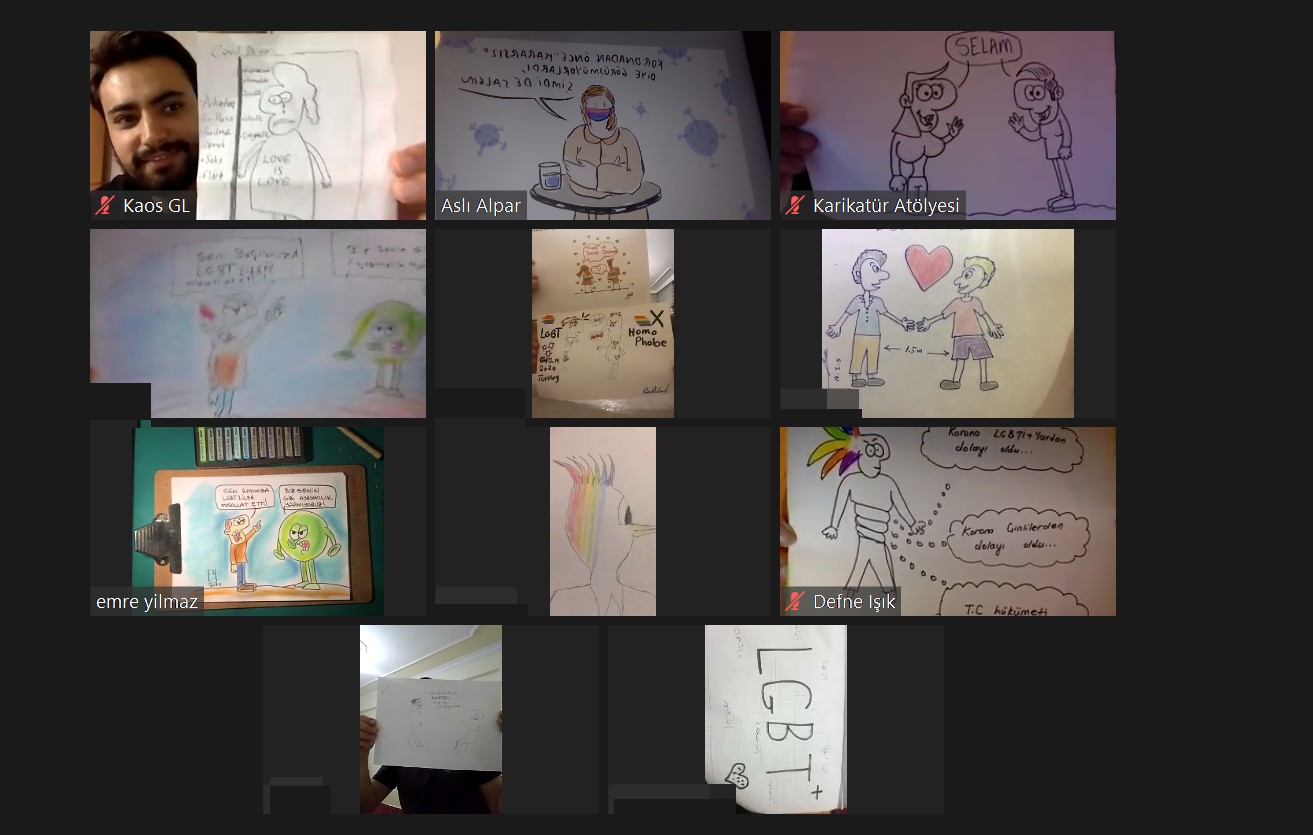 Online Queer cartoon workshop meets refugee LGBTI+'s in Yalova Kaos GL - News Portal for LGBTI+