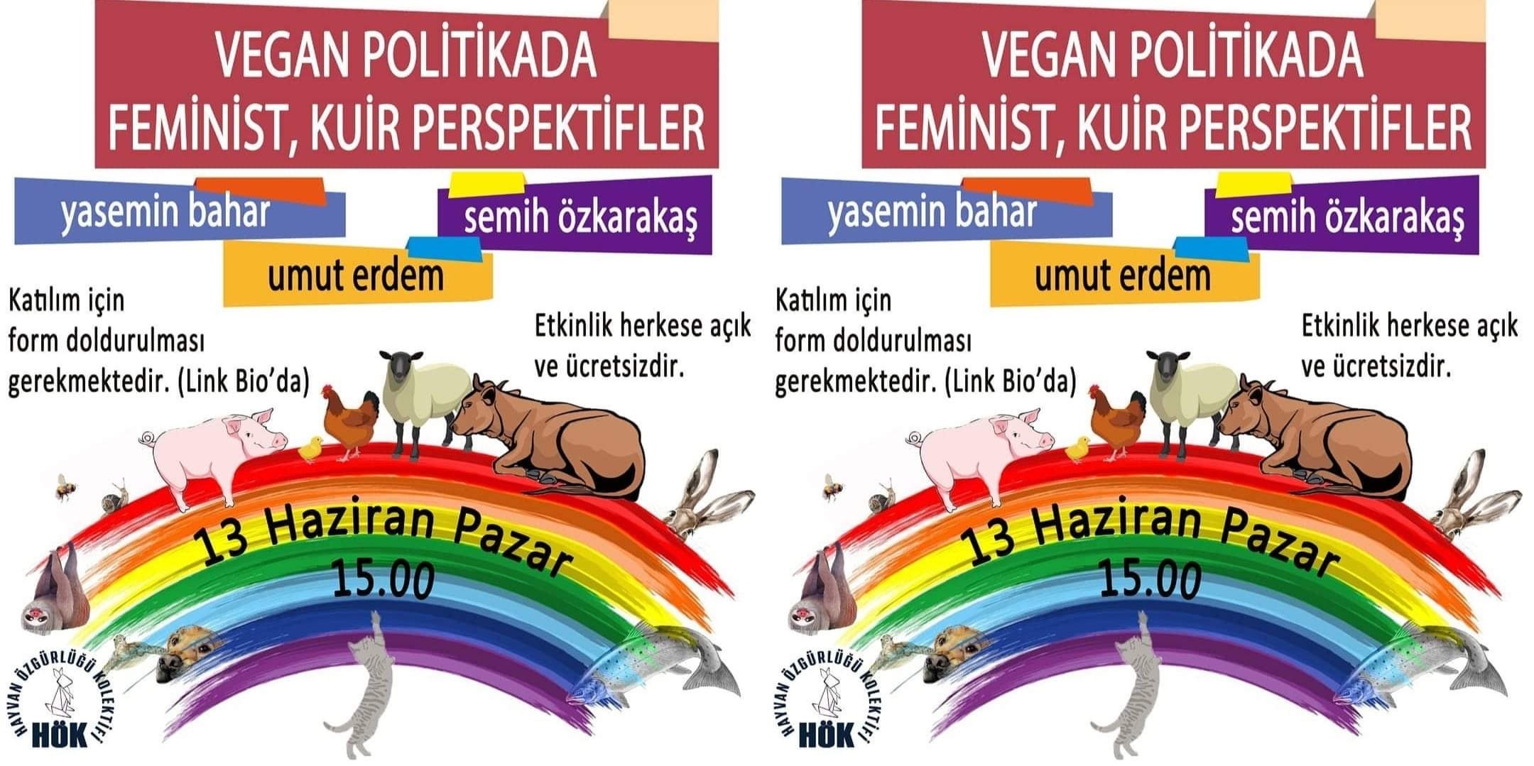 Onur Ayı’nda “Vegan Politikada Feminist, Kuir Perspektifler” söyleşisi Kaos GL - LGBTİ+ Haber Portalı