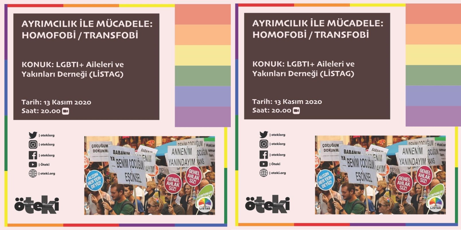 Öteki’de “Ayrımcılık ile Mücadele: Homofobi / Transfobi” webinarı | Kaos GL - LGBTİ+ Haber Portalı Haber
