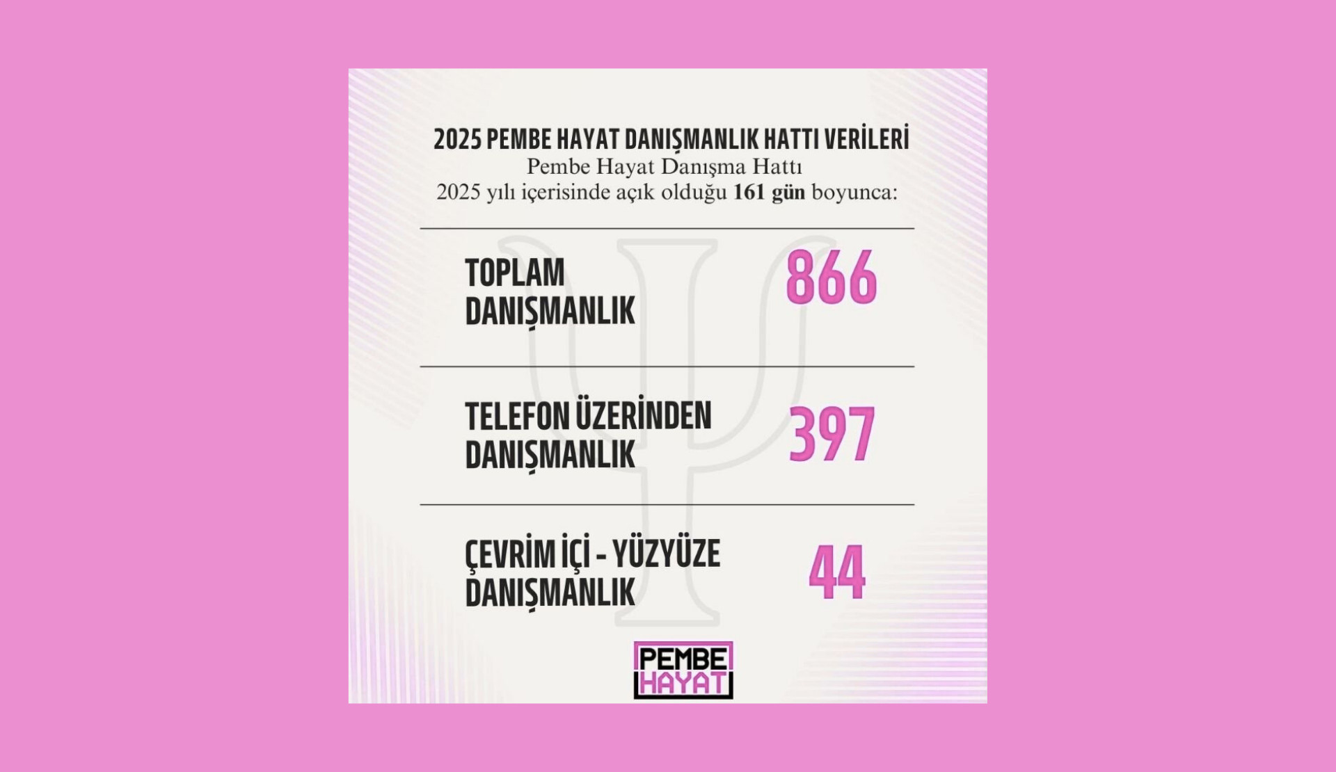 Pembe Hayat, 2025 yılında toplam 866 danışmanlık verdi Kaos GL - LGBTİ+ Haber Portalı