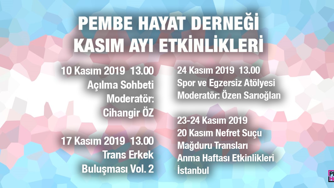 Pembe Hayat Kasım etkinliklerini açıkladı! Kaos GL - LGBTİ+ Haber Portalı