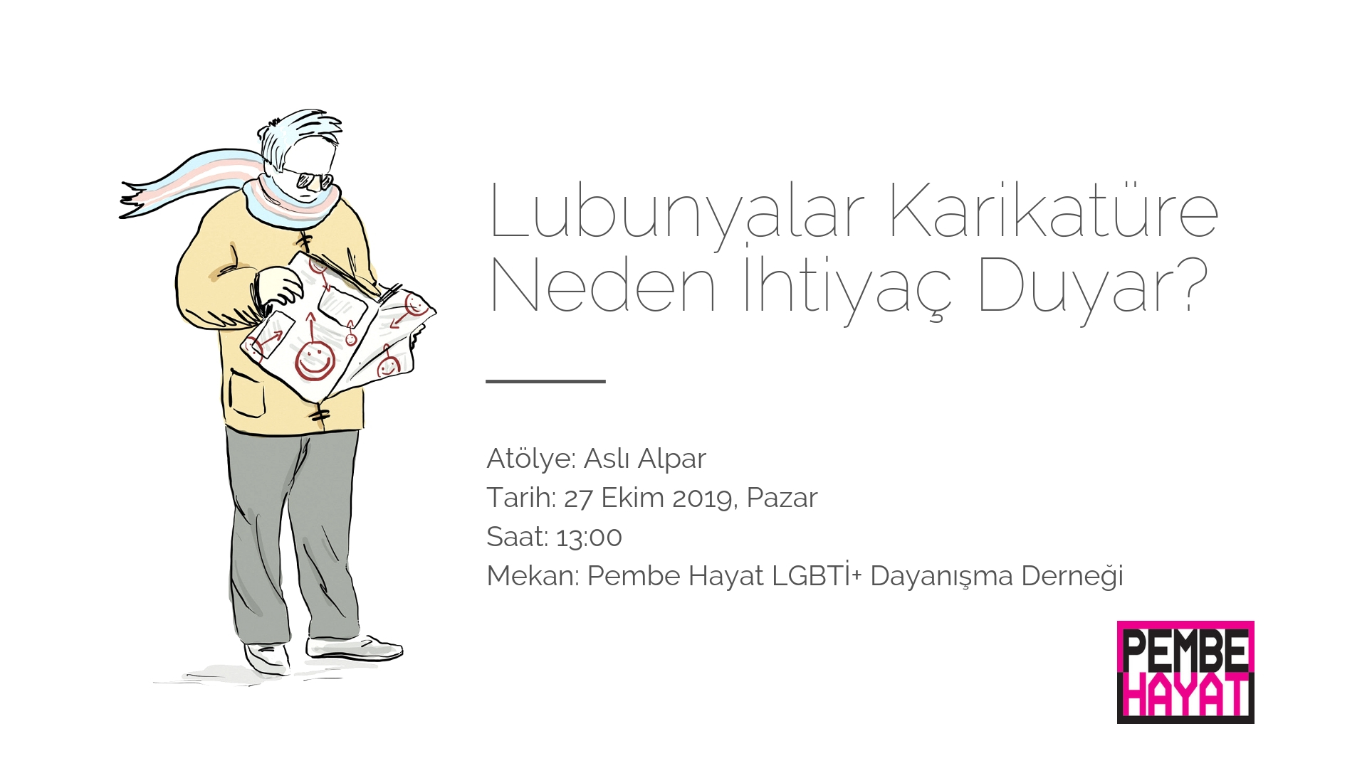Pembe Hayat’tan karikatür atölyesi | Kaos GL - LGBTİ+ Haber Portalı Haber