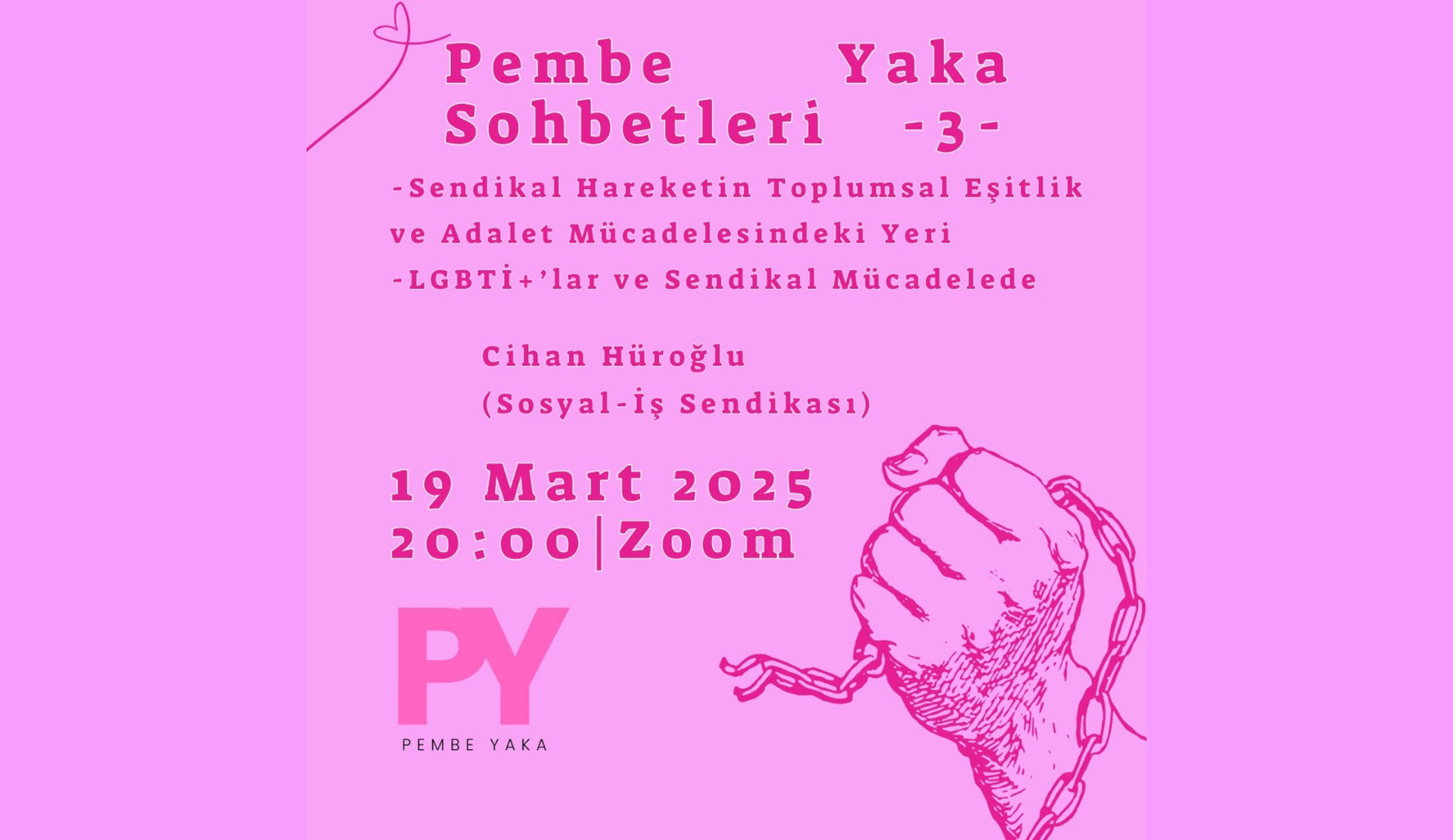 Pembe Yaka Sohbetleri’nin üçüncüsü 19 Mart’ta! | Kaos GL - LGBTİ+ Haber Portalı Haber