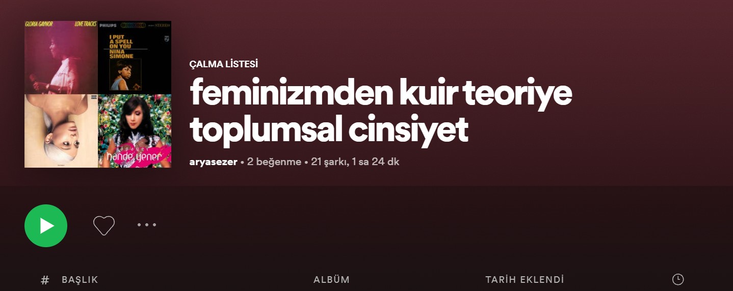 Playlist: Feminizmden Kuir Teoriye Toplumsal Cinsiyet Kaos GL - LGBTİ+ Haber Portalı