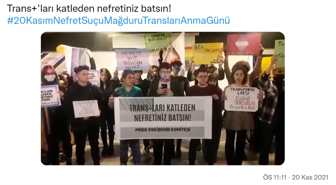 Pride Eskişehir: “Trans+’ları katleden nefret batsın” Kaos GL - LGBTİ+ Haber Portalı