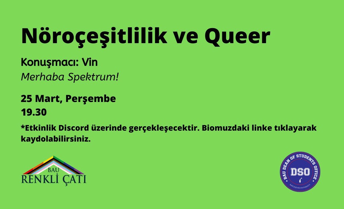 Renkli Çatı’dan “Nöroçeşitlilik ve Queer” etkinliği | Kaos GL - LGBTİ+ Haber Portalı Haber